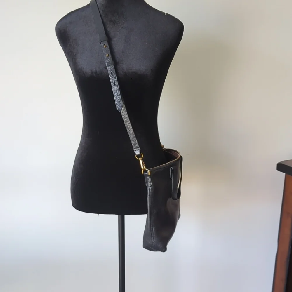 Madewell Small Transport Black Leather Tote Bag - Picture 4 of 4